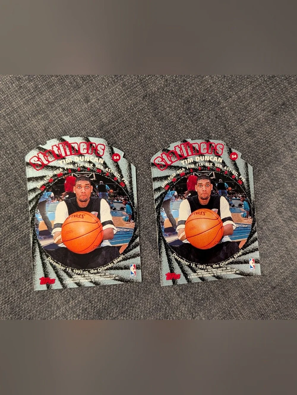 Stadium Club Tim Duncan Basketball Trading Card - Blue Accent
